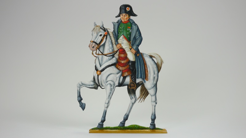 Napoleon I. zu Pferd, beidseitig graviert, 100mm Figur ,Gesamthöhe=120 mm