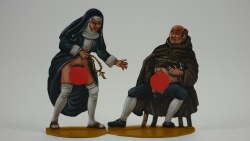 Mönch und Nonne, beidseitig graviert, BxH=70x52mm