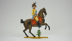 Kurfürst Friedrich August III. zu Pferde in der Uniform seines Kürassierregiments, beidseitig graviert, Gesamthöhe= 115mm