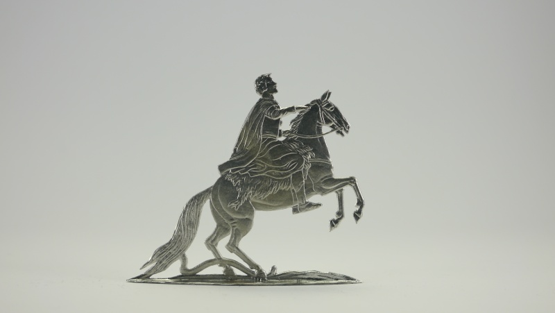 Peter der Große zu Pferd, beidseitig graviert, 54mm (nach dem Denkmal in Petersburg)