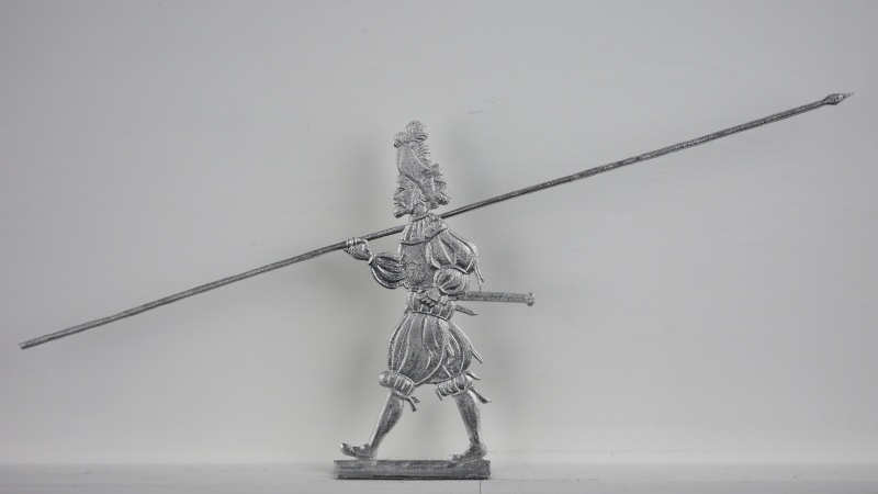 Deutscher Landsknecht mit Spieß auf Schulter, AH=54mm