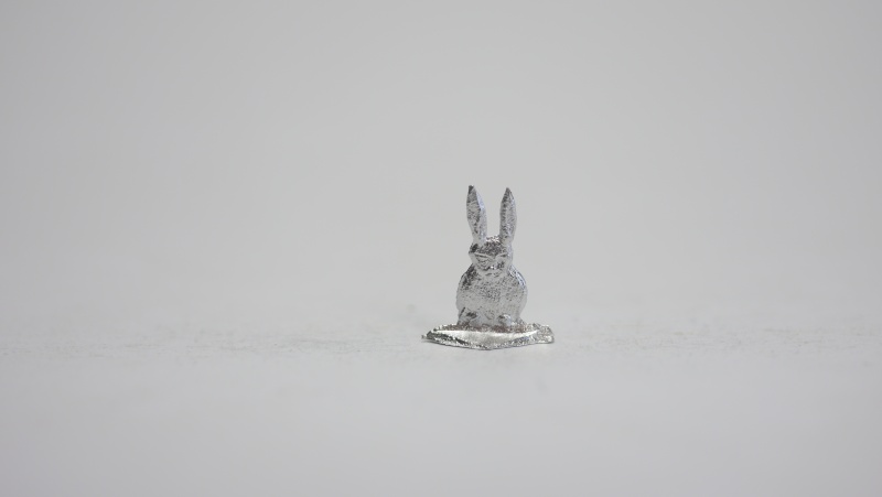 Hase, frontal sitzend