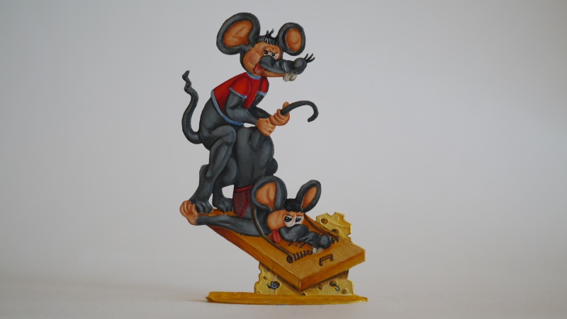 Mäuse, in der Falle, einseitig graviert, ca.95mm