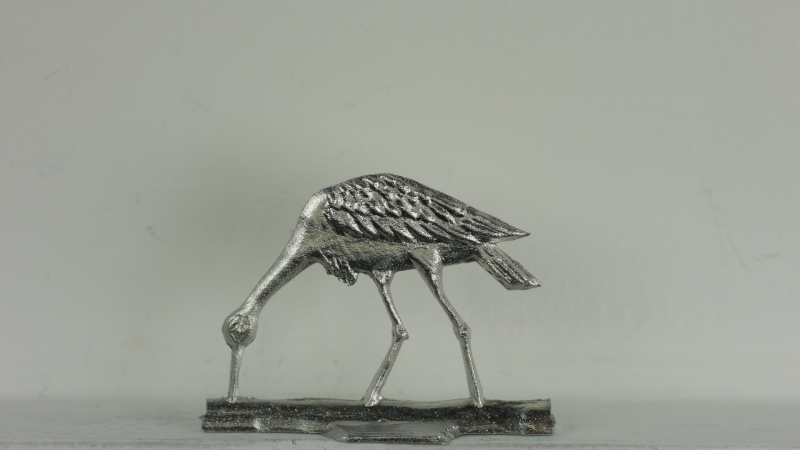 Storch, Frösche suchend, HxB ca. 23x28  mm