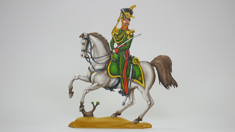 Rittmeister der Leibgarde zu Pferd, beidseitig graviert, 100mm Figur, Gesamthöhe= 125mm