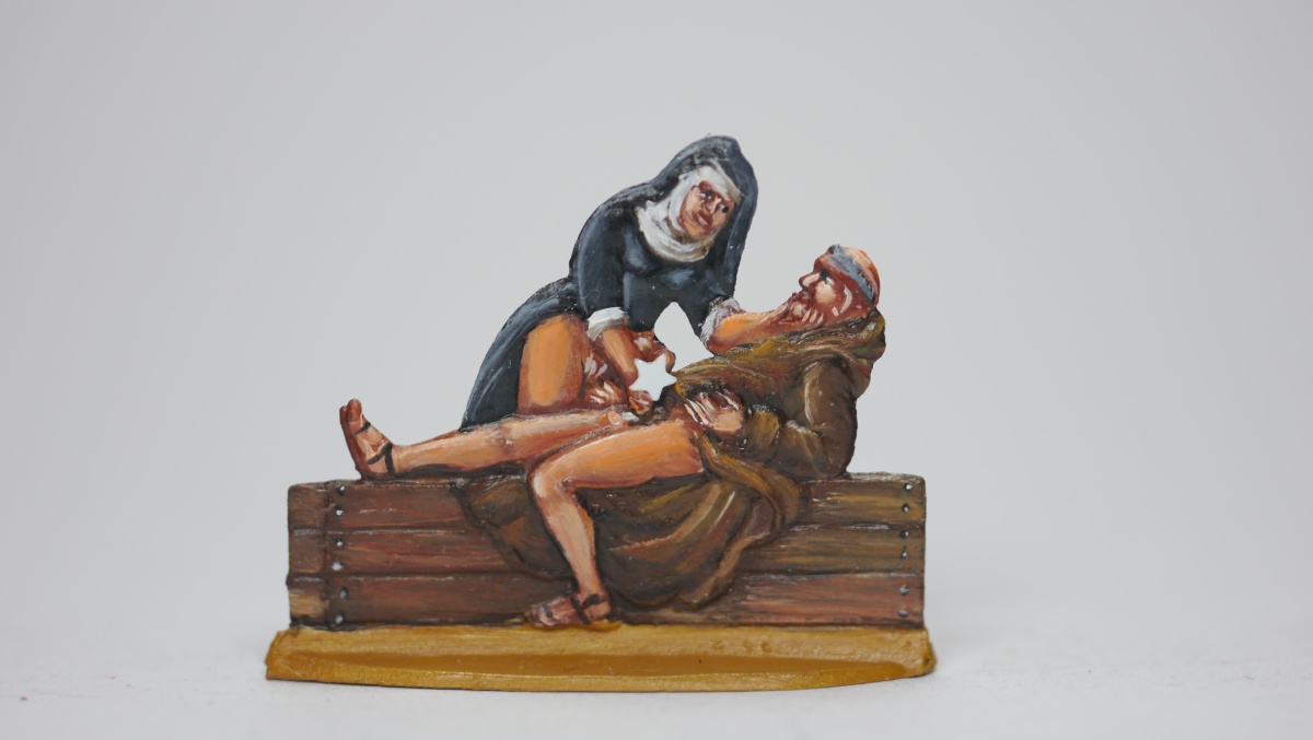 Mönch und Nonne auf Gefängnisbett