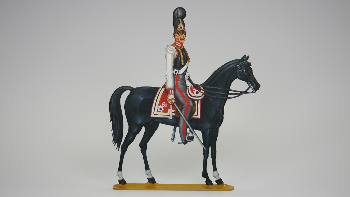 Offizier der Preußischen Gardekürassiere um 1850, beidseitig graviert, Gesamthöhe= 120mm