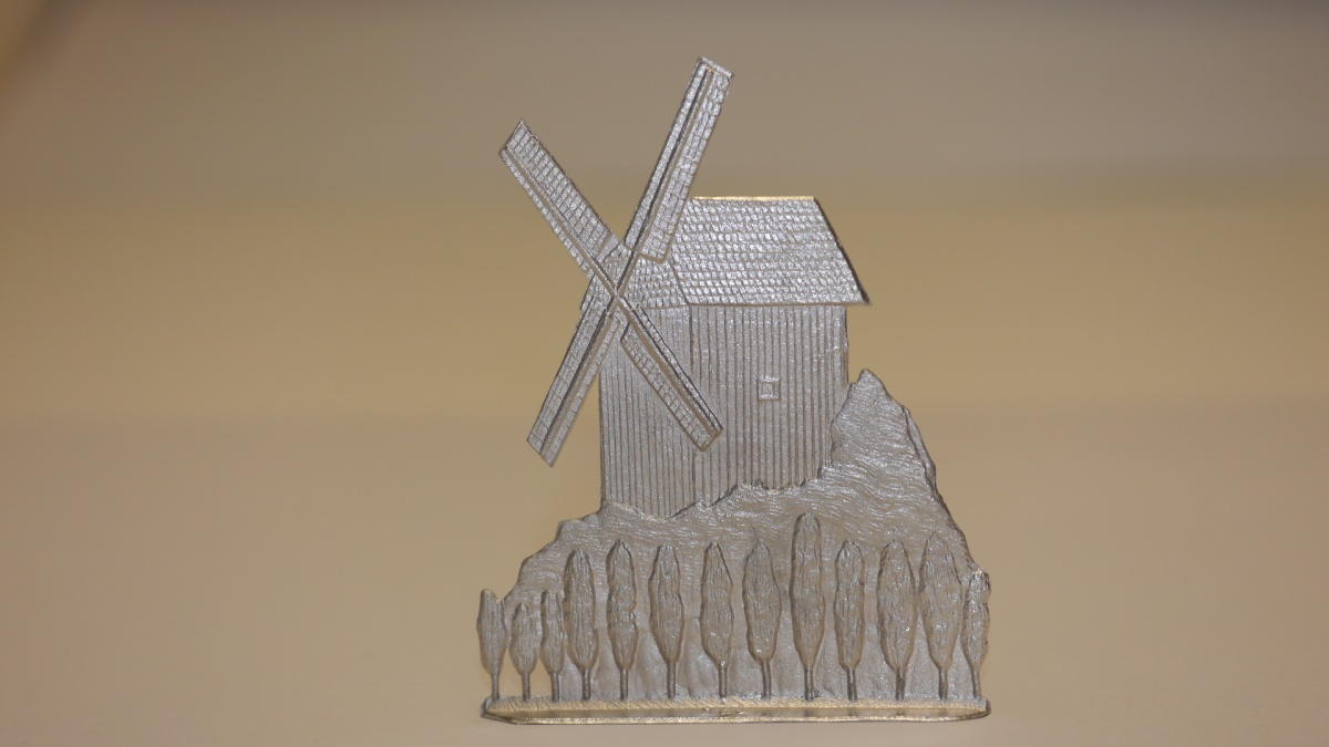 Mühle von Sanssouci , beidseitig graviert, BxH= 70x90mm