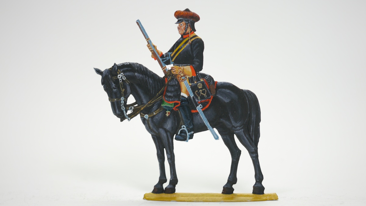 Bückeburg: Carabinier zu Pferd, einseitig graviert, 54mm