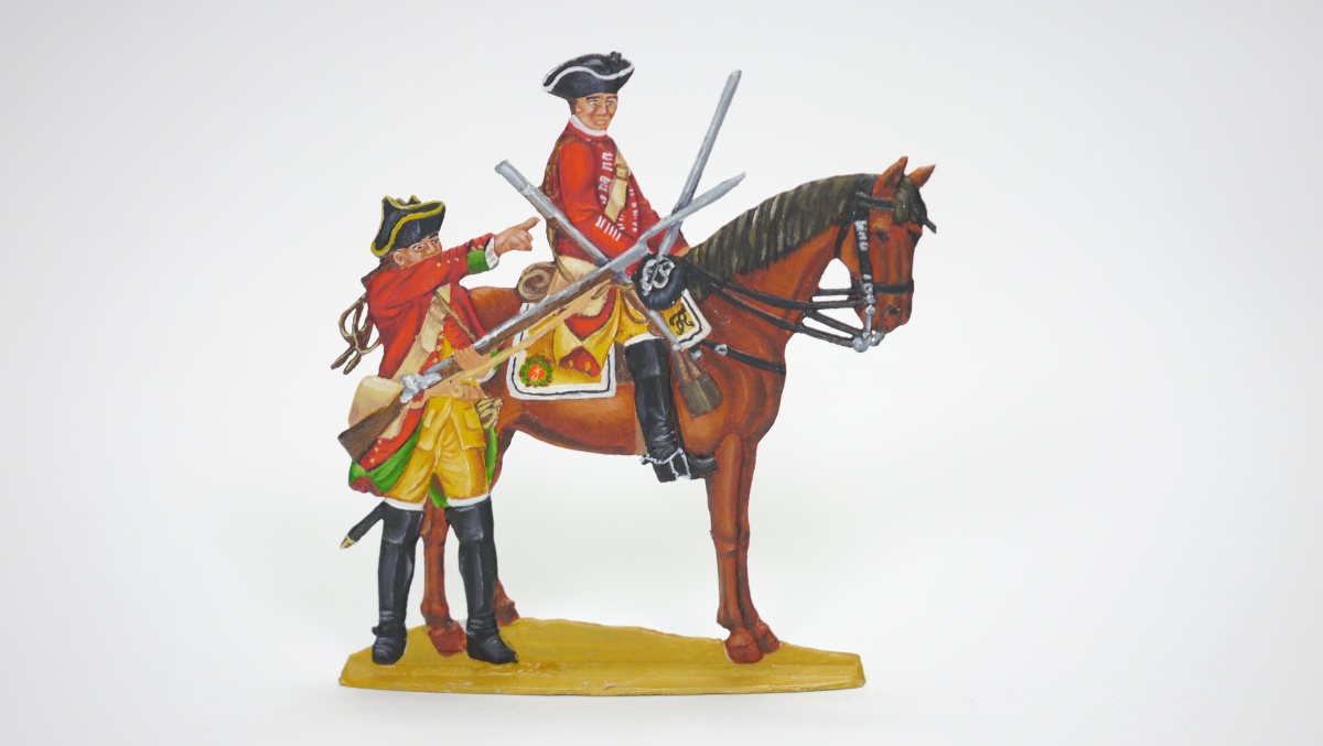 2nd (Royal North British) Regiment of Dragoons, Dragoon u. Reiter, einseitig graviert, 54mm