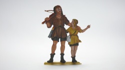 Wilhelm Tell mit Sohn beim Apfelschuss, beidseitig graviert, Höhe ca: 70mm