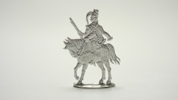 preußischer Husar zu Pferd, beidseitig graviert