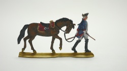 Offizier, Pferd führend, beidseitig graviert
