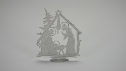 Krippe, beidseitig graviert, stehend/hängend, Höhe ca. 60mm